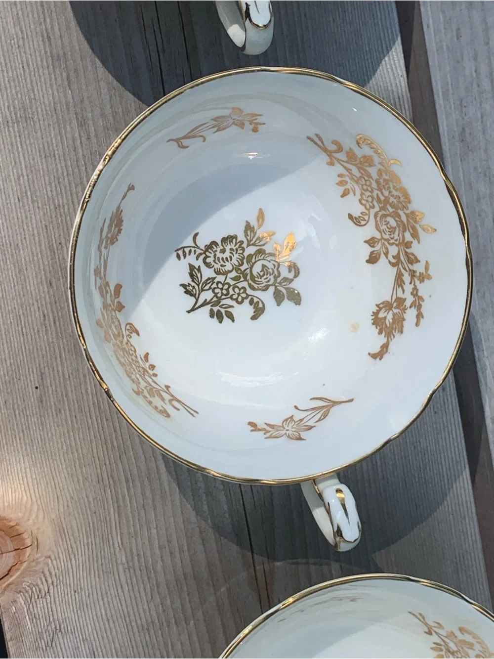 Vintage Paragon Fine Bone China Tea Cup- White & Gold Floral Filigree c.1960-63